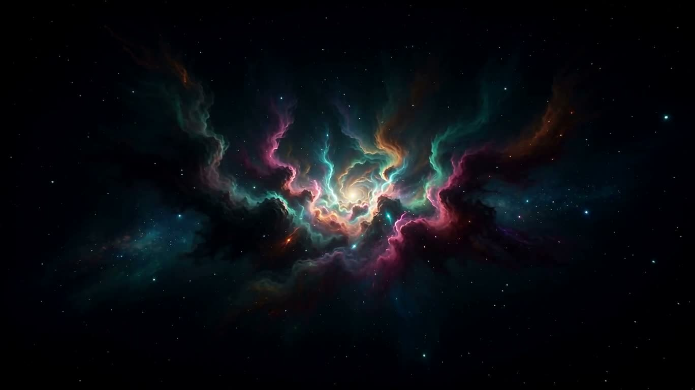 Explosion de nébuleuse colorée
