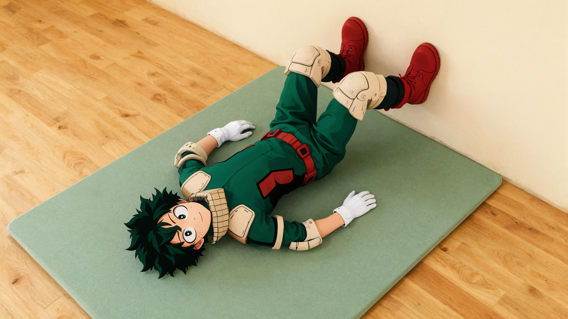 Izuku Midoriya · La gravité confiée un instant au mur — AI image creation