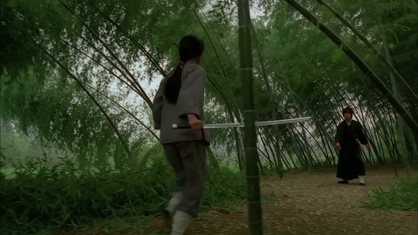Duel aux deux épées dans la bambouseraie — AI video creation