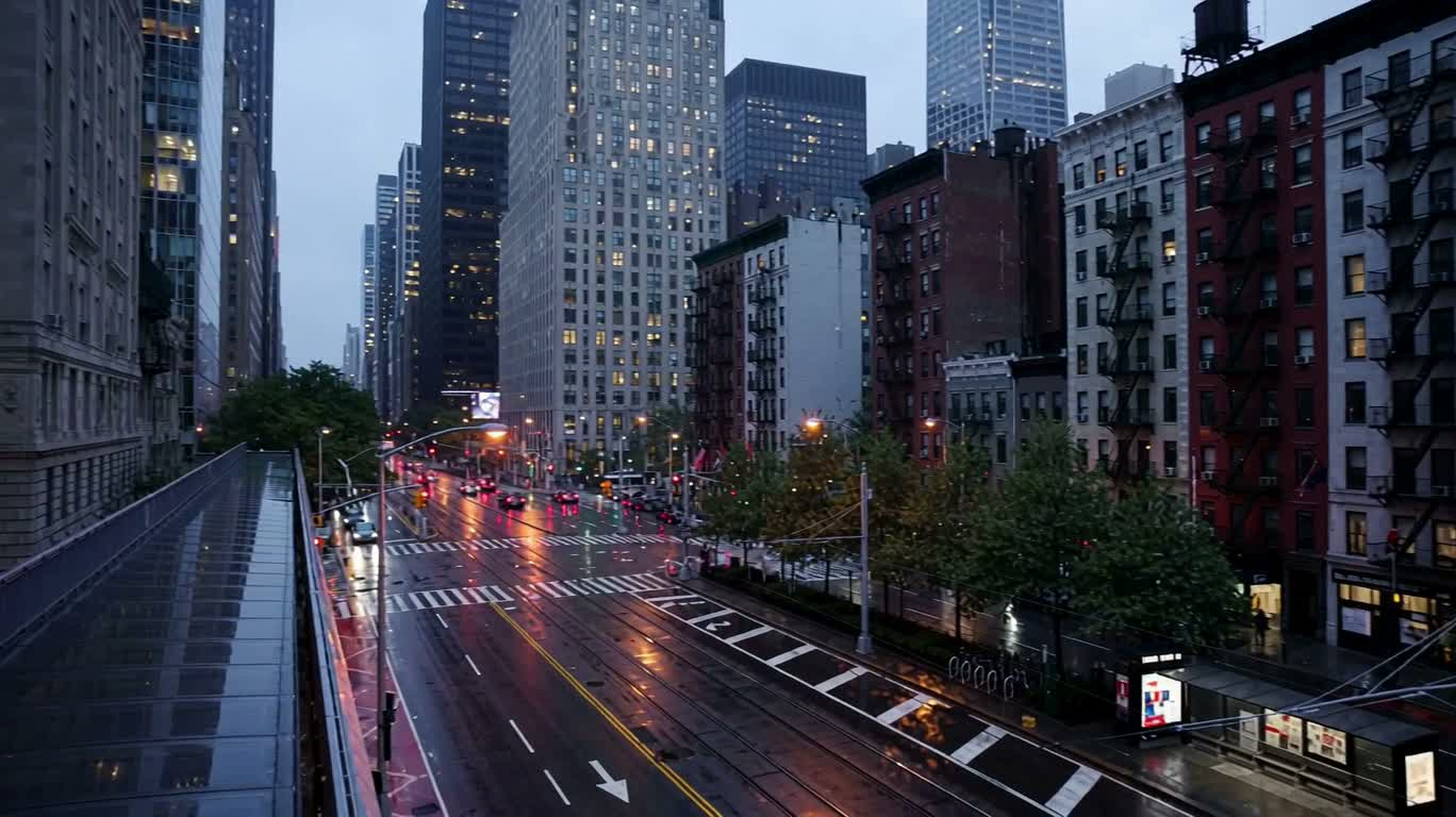 雨后金融街蓝调时刻