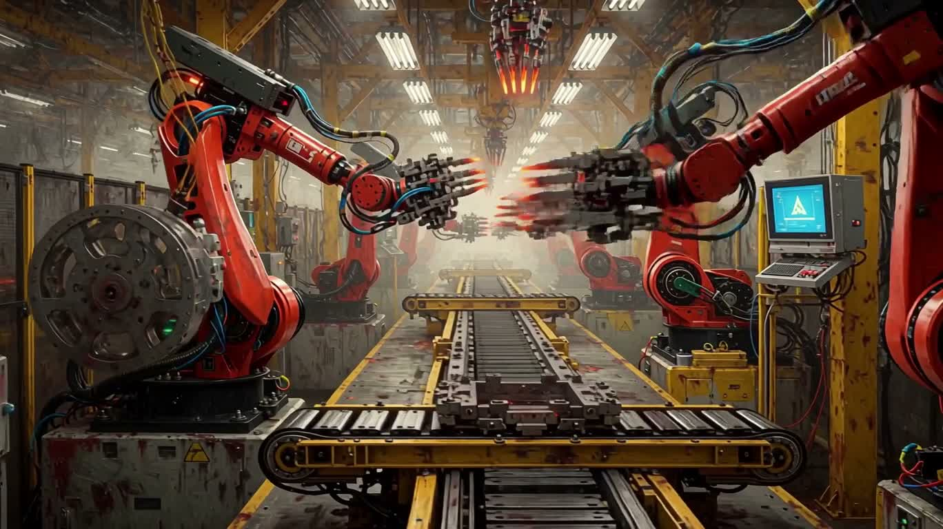 Nhà máy robot sơn dầu rực rỡ