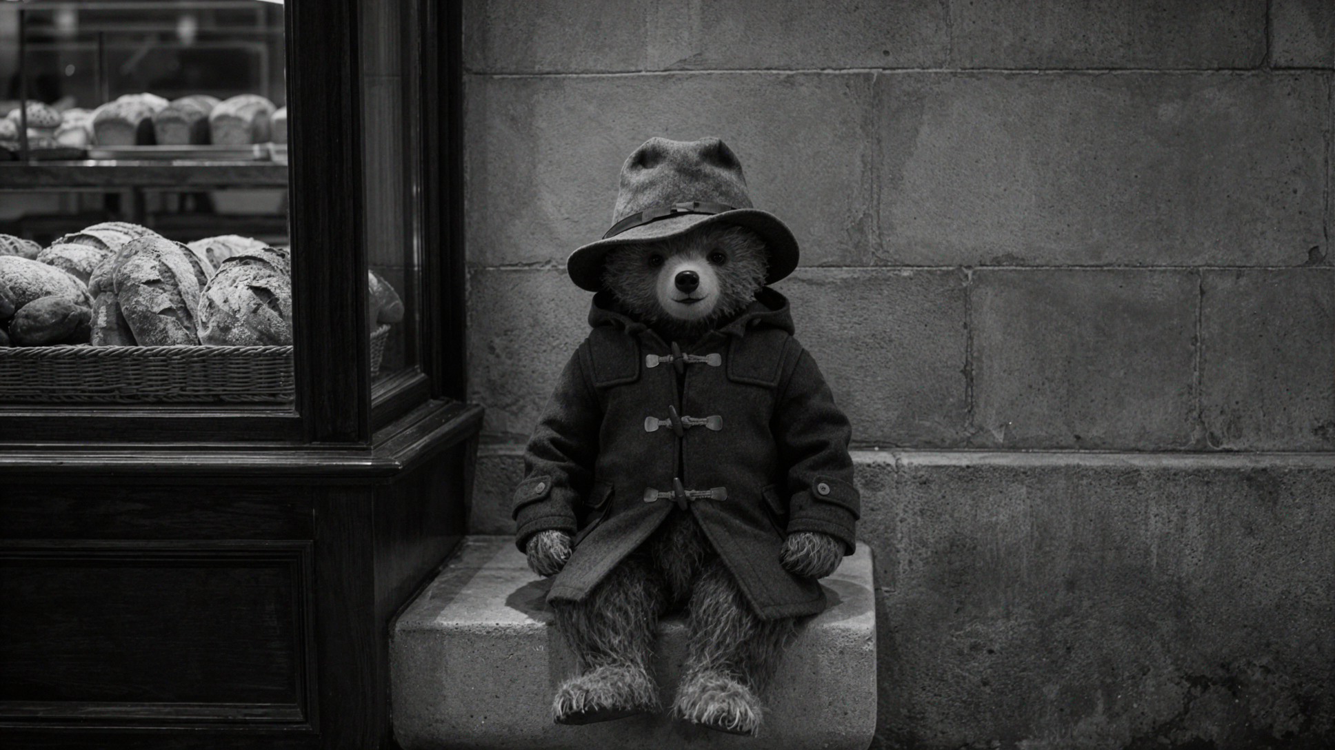 Paddington Bear · Black and White Silver Gelatin — AI image creation