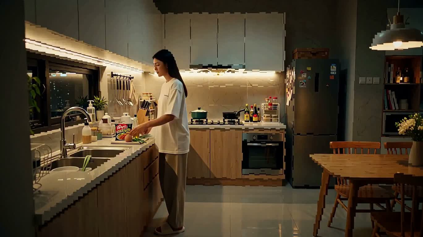 深夜公寓里的印尼炒面 — AI video creation