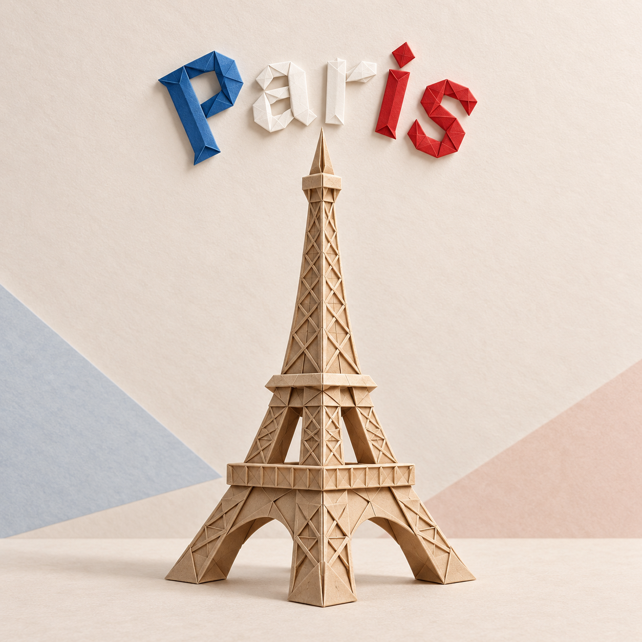 Áp phích gấp giấy tháp Eiffel Paris