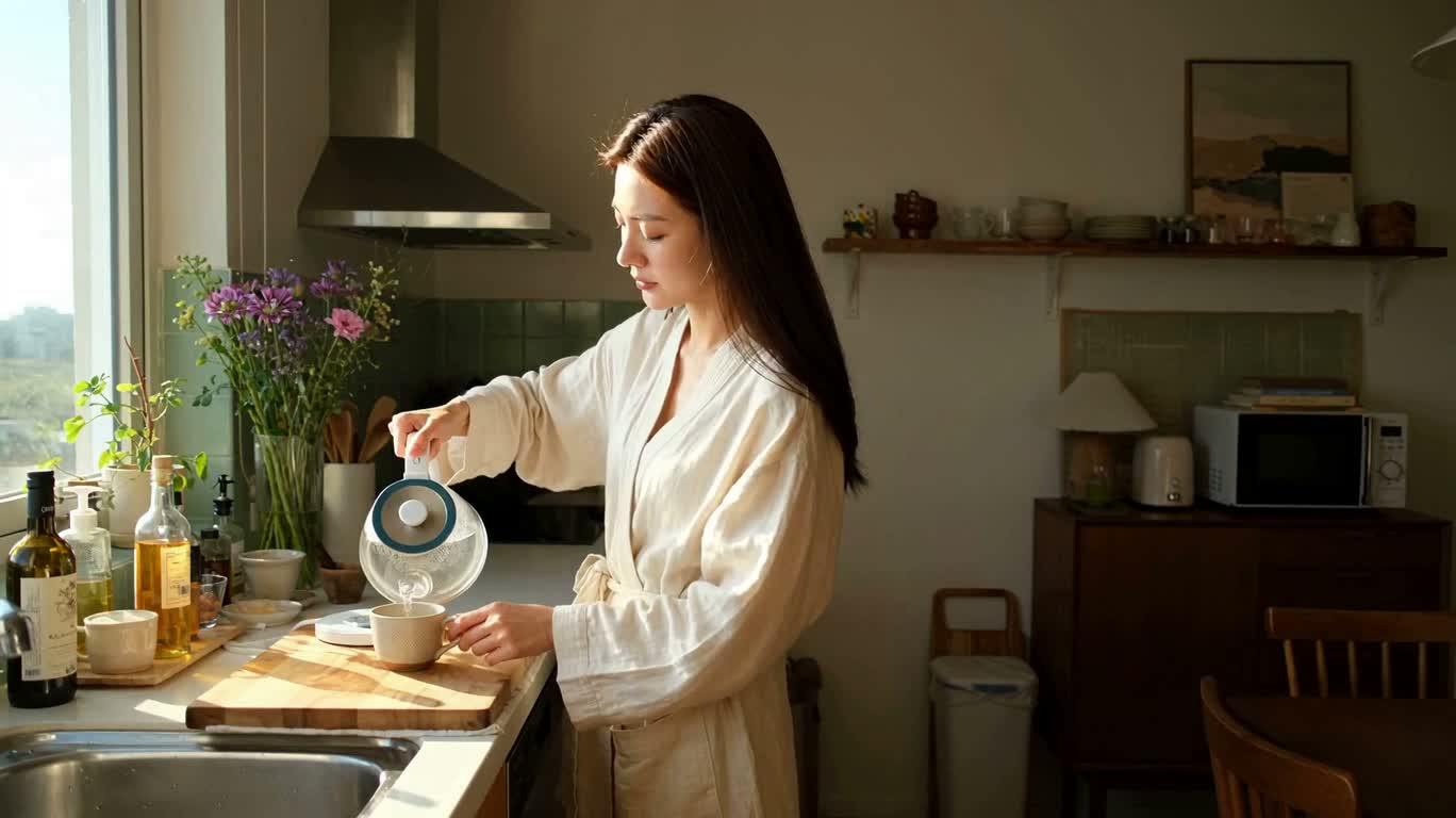 晨光中的茶时刻