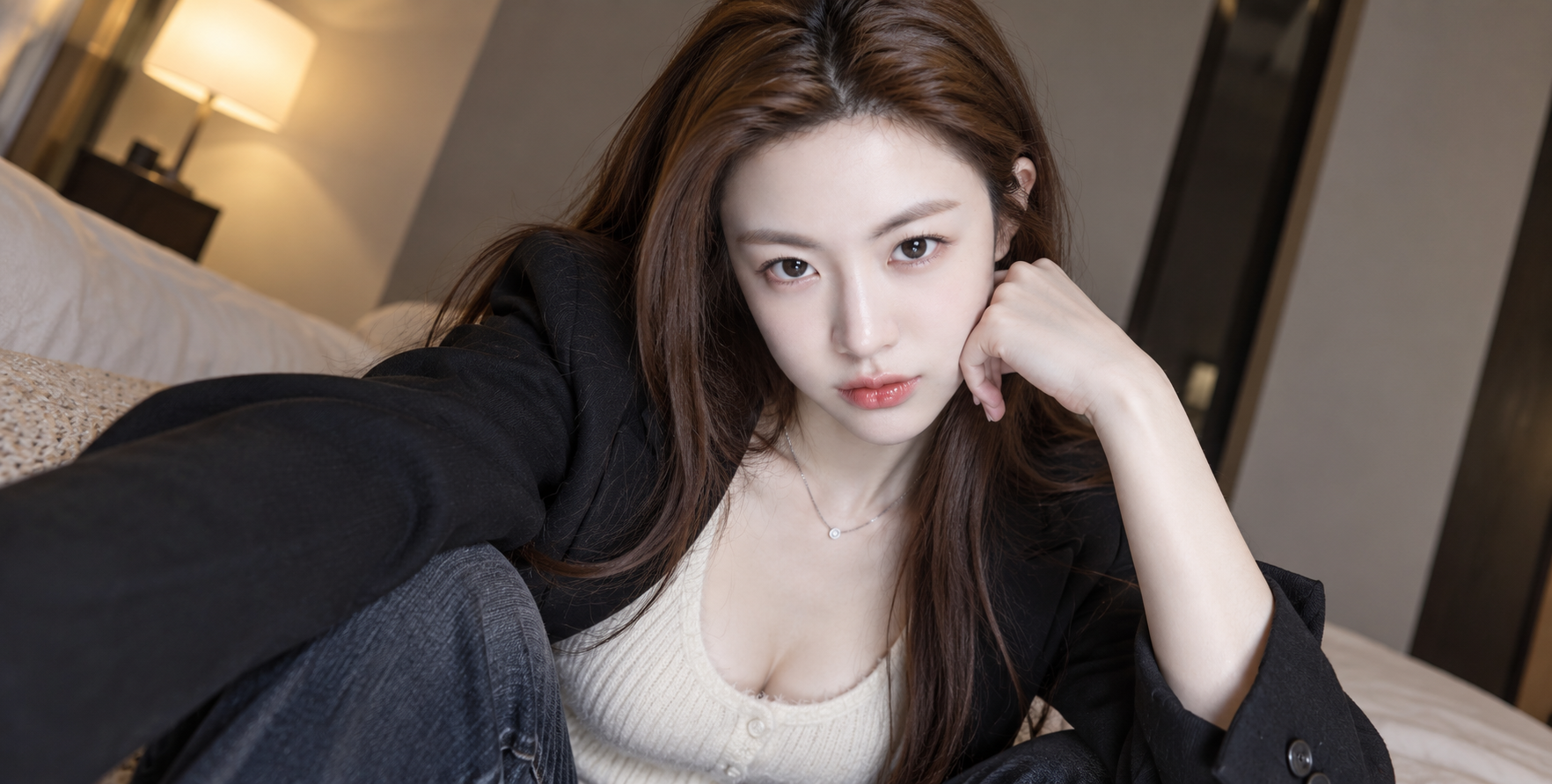初恋感女友氛围反差穿搭人像