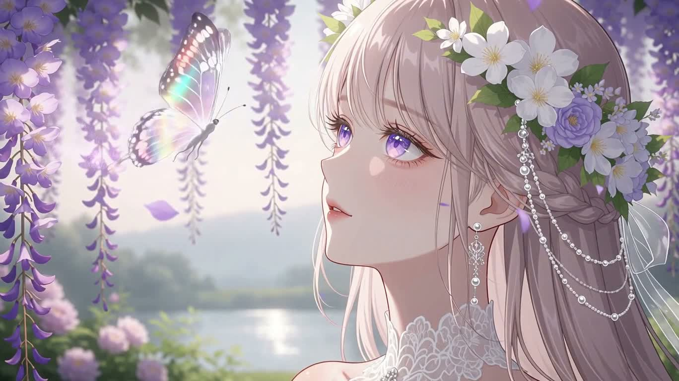 紫藤花园的蝶引幻梦