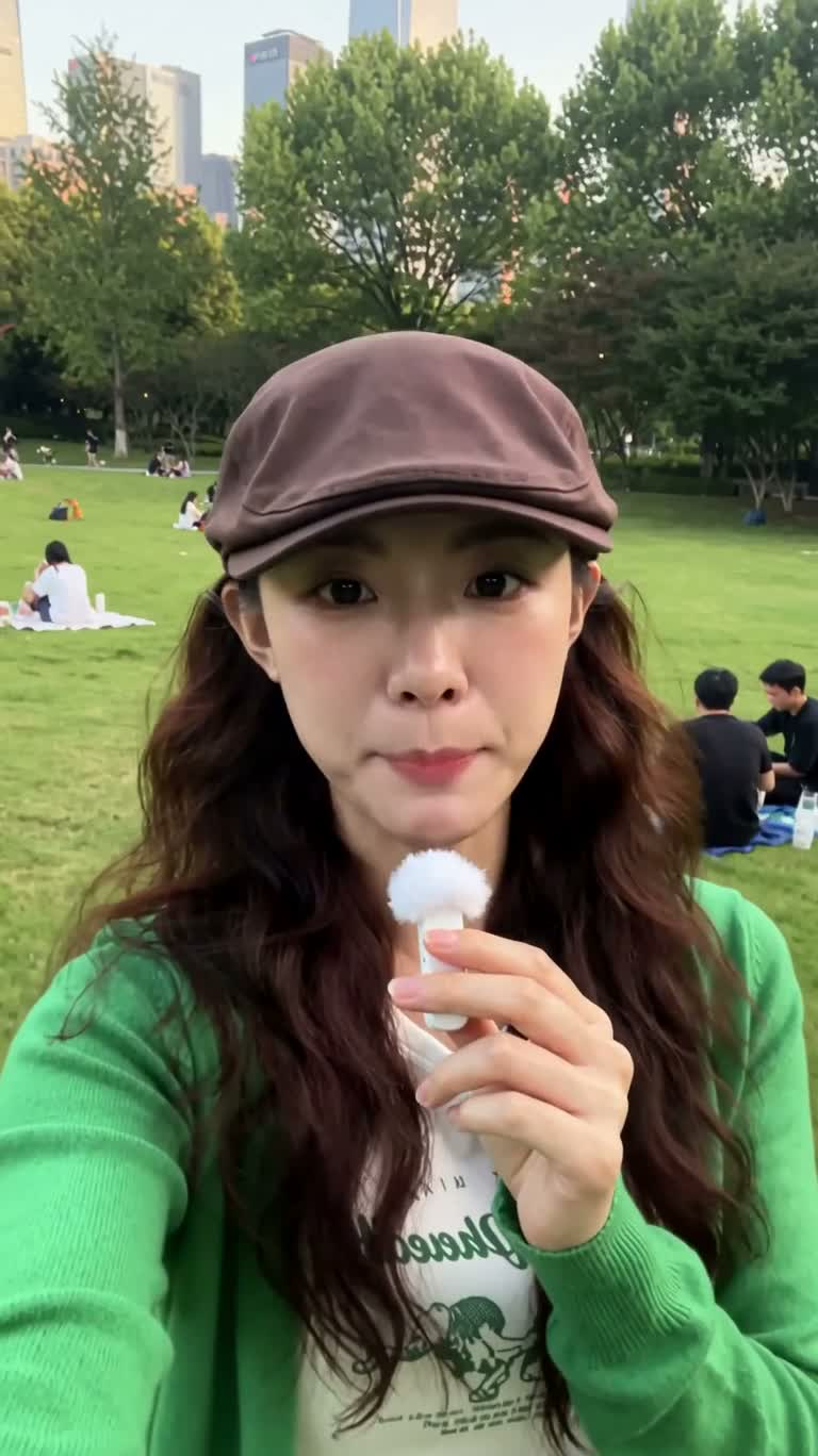 公园里的轻松自拍视频