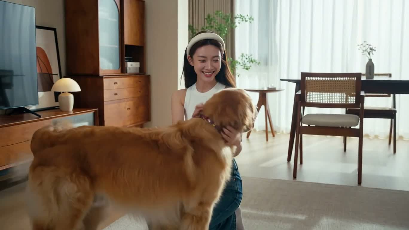 Buổi sáng thư giãn thân thiện với thú cưng trong căn hộ ngập nắng