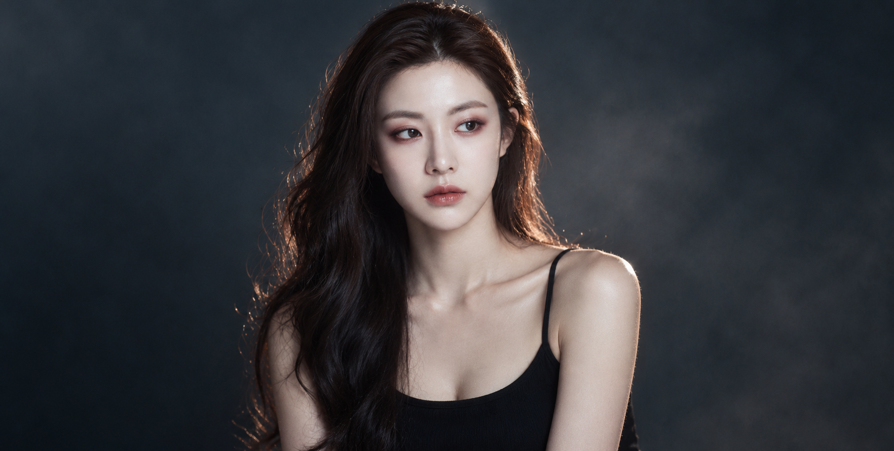 韩国成年女性偶像暗色调时尚肖像 — AI image creation