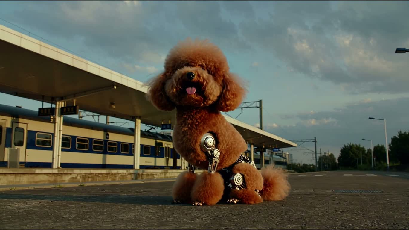 黎明车站的贵宾犬快车