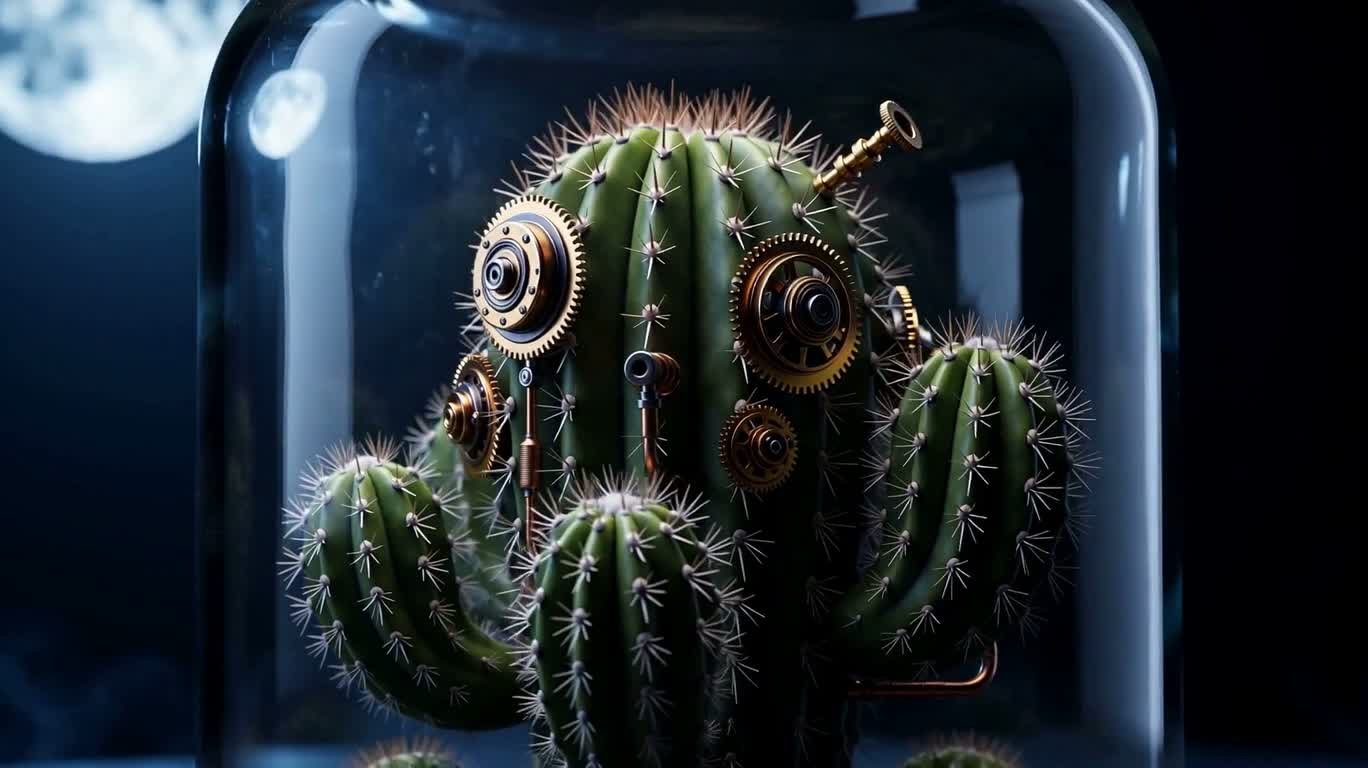 Cactus à vapeur au clair de lune