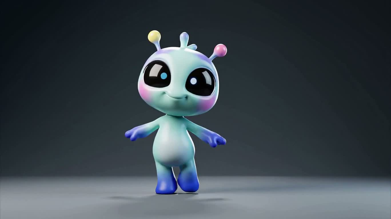 Les pas de danse énergiques du petit extraterrestre