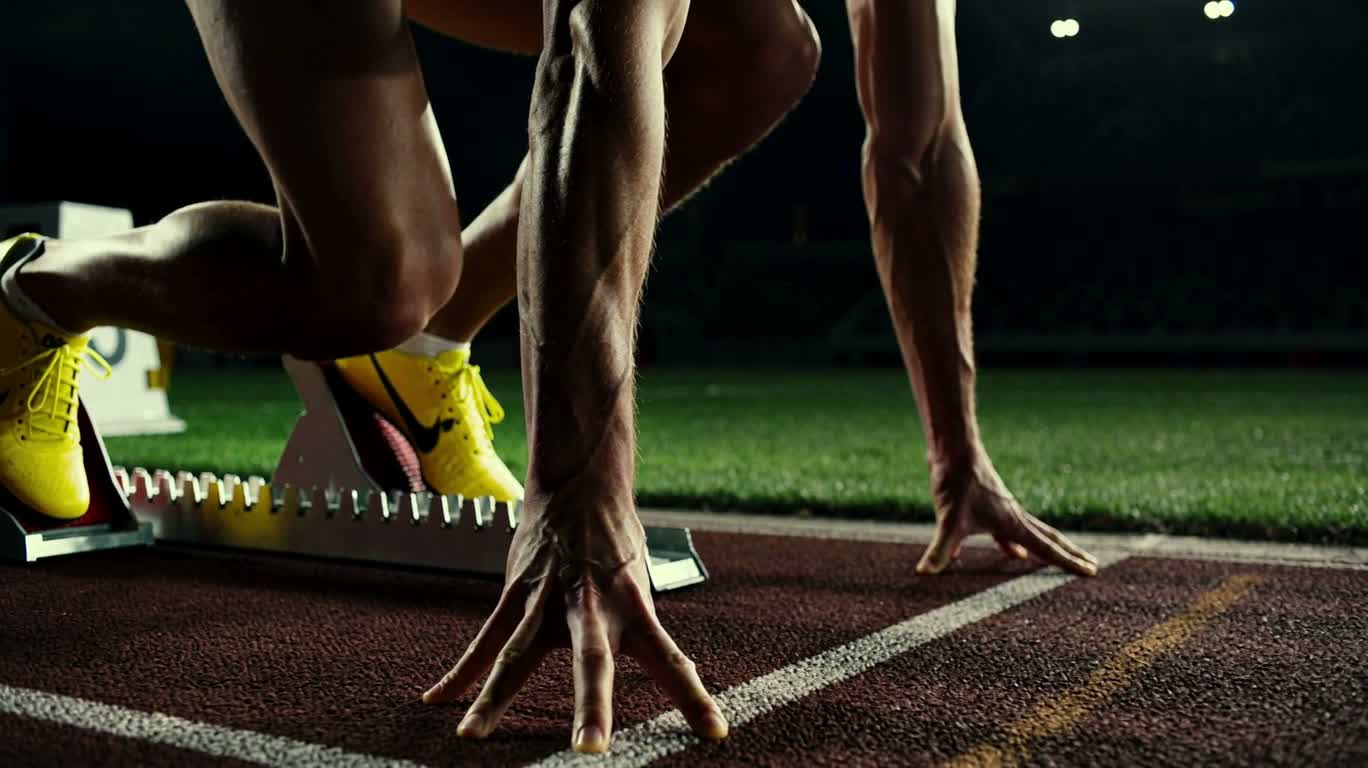 Sprint sur la piste nocturne
