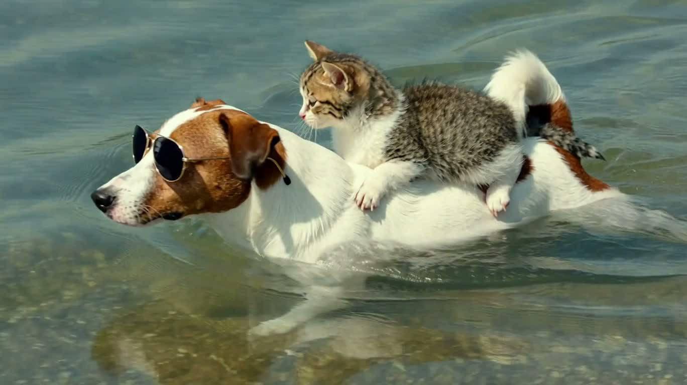 墨乔与背上的小猫