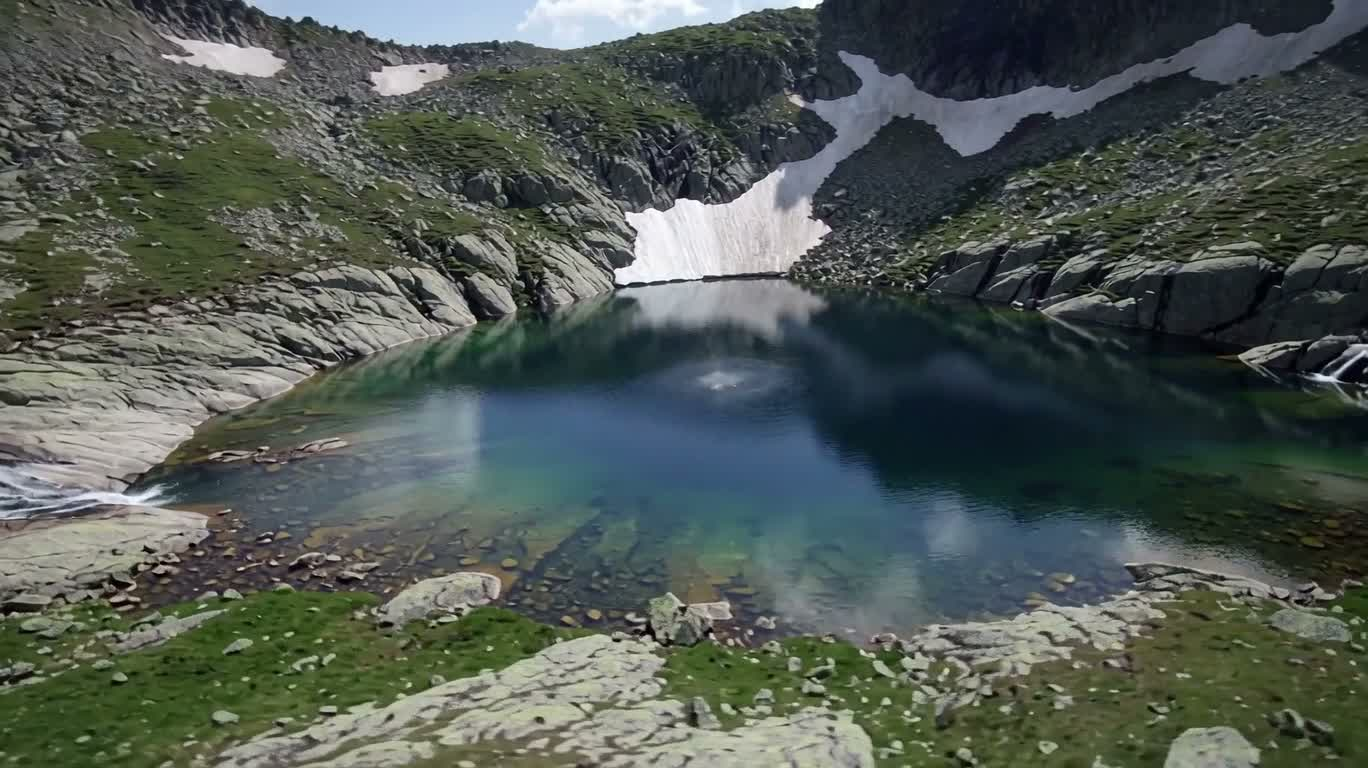 高山冰融湖