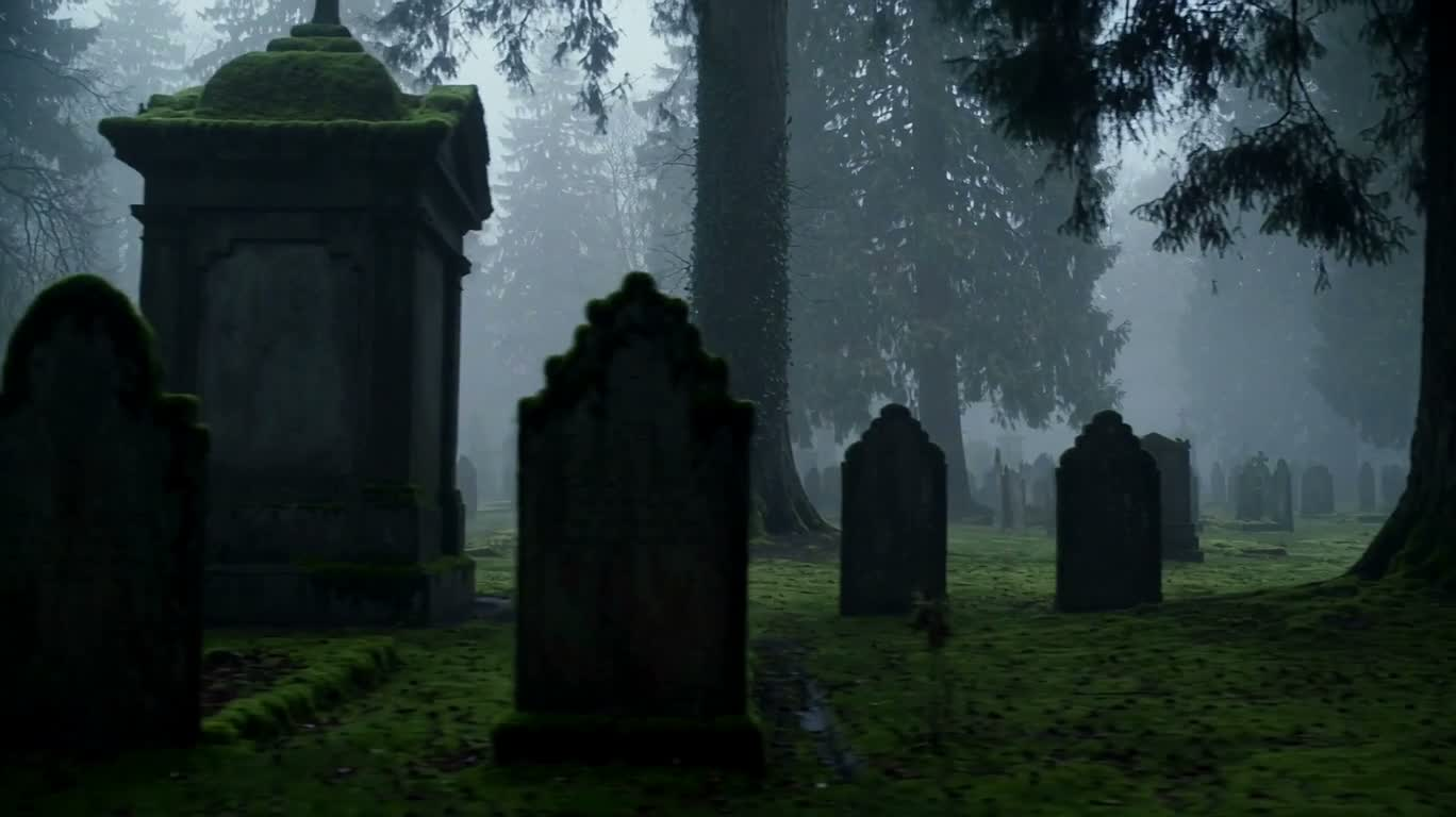 Ancient Cemetery in the Mist