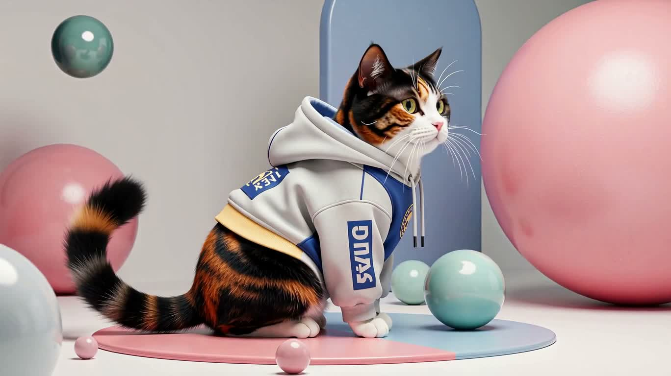 粉彩连帽衫酷猫