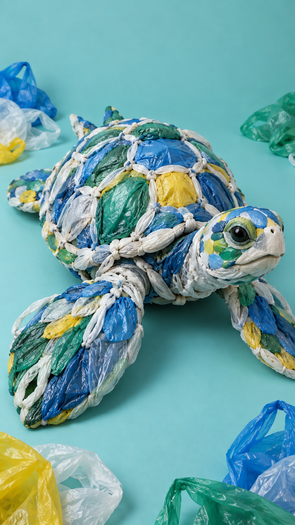 Recycled Plastic Bag Sea-Animal Sculpture