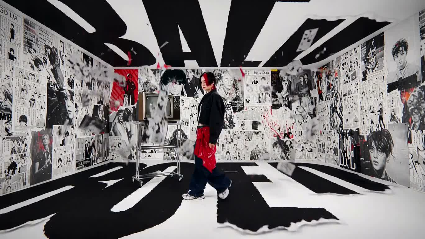 Royaume de papier rouge et noir : court métrage collage tendance