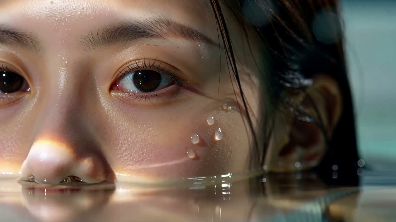 Regard iridescent sous les vagues