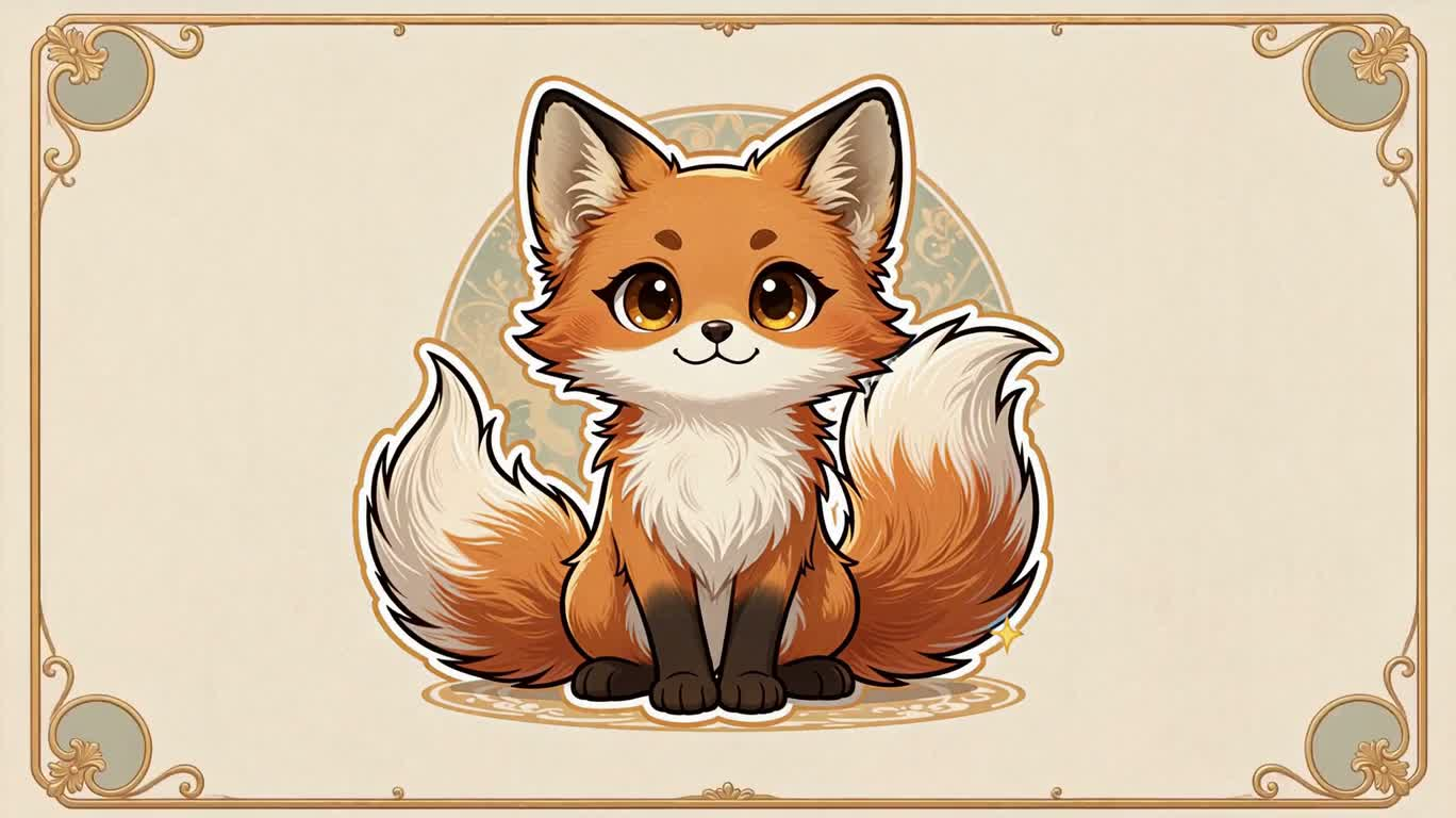 Whimsical Cute Fox Stickers — AI video creation