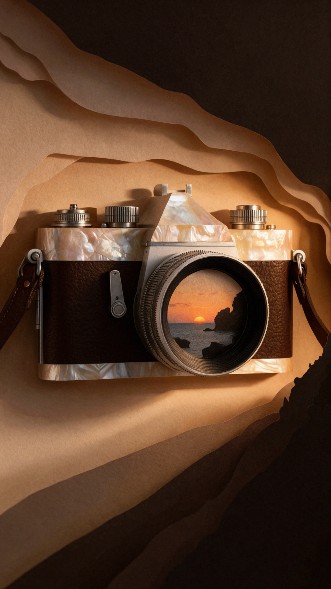 Shell Camera · Paper-cut Lightbox — AI image creation