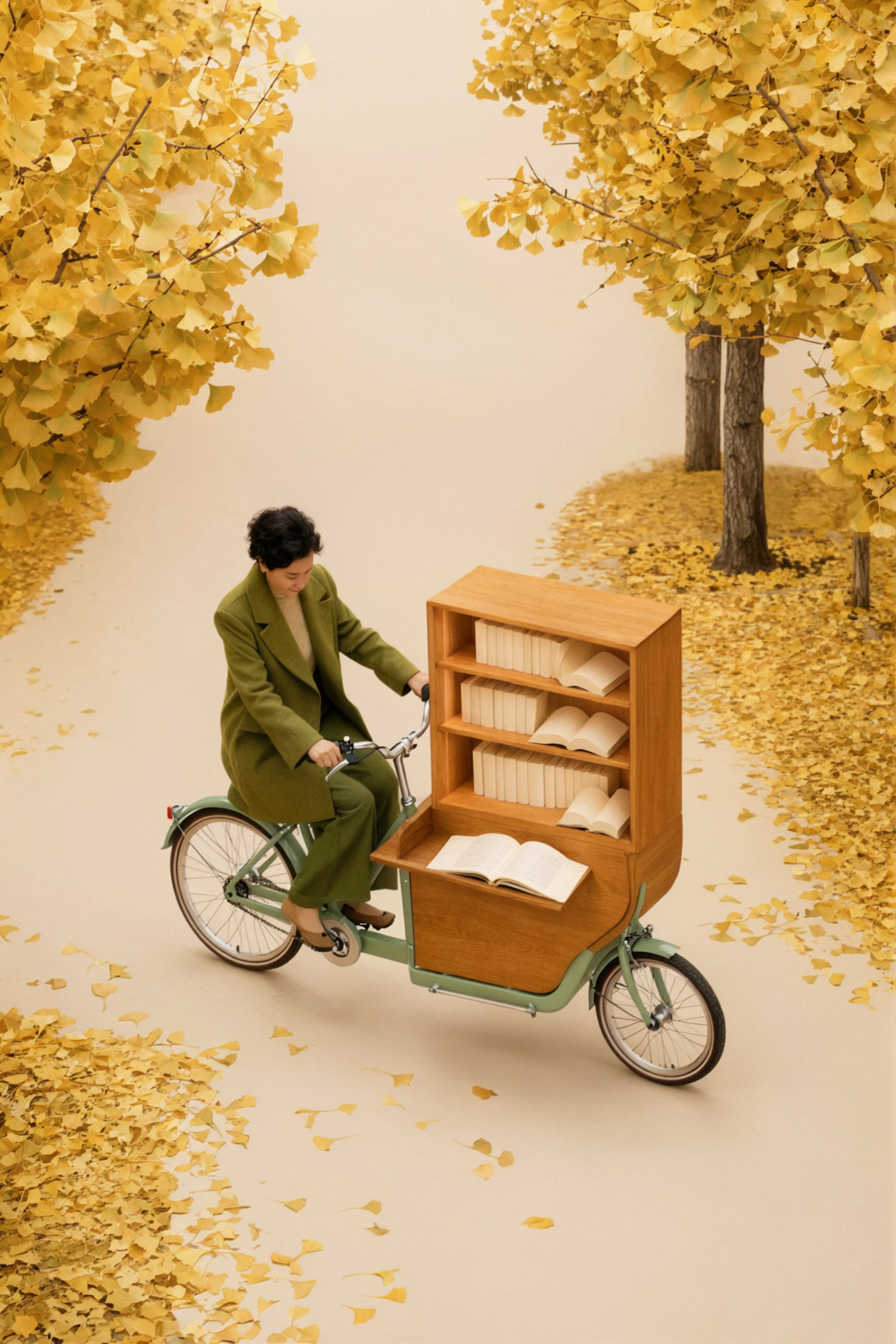Autumn Book Bicycle · Minimalist Product