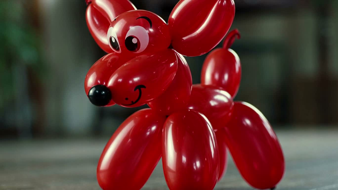 La dissipation du chien ballon rouge