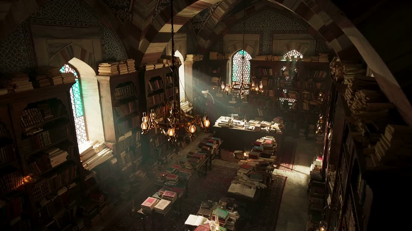 Moment de lecture paisible dans une ancienne librairie ottomane