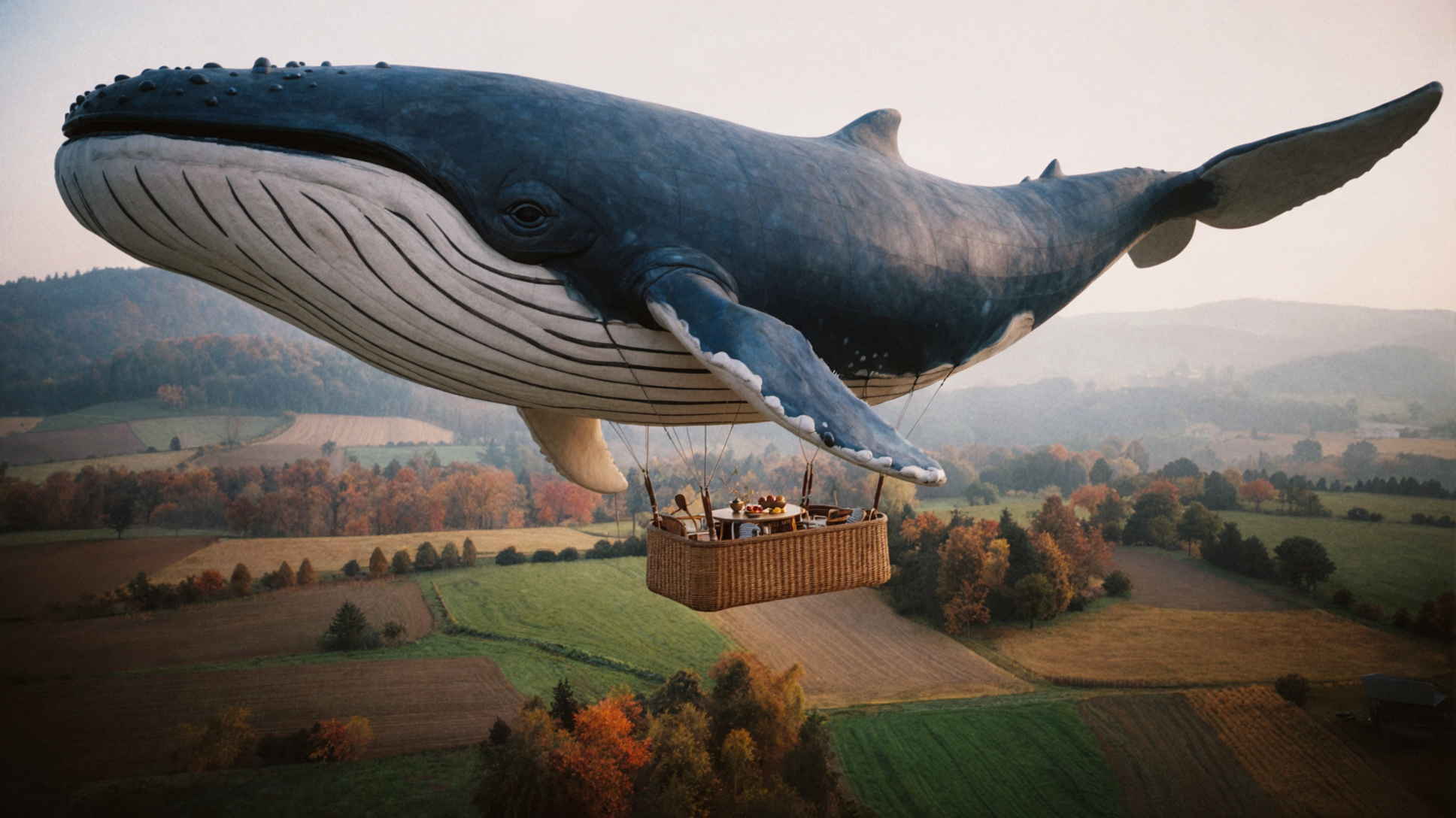 Ballon-montgolfière baleine · Film vintage — AI image creation