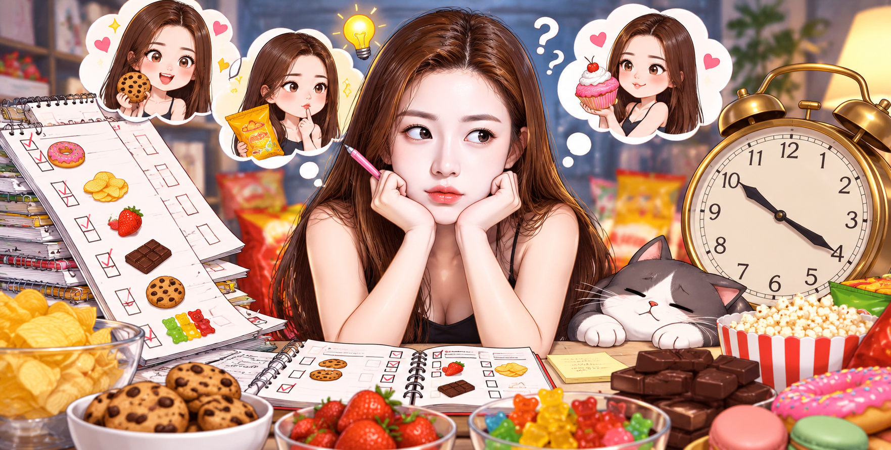 자조적인 카툰 초상화