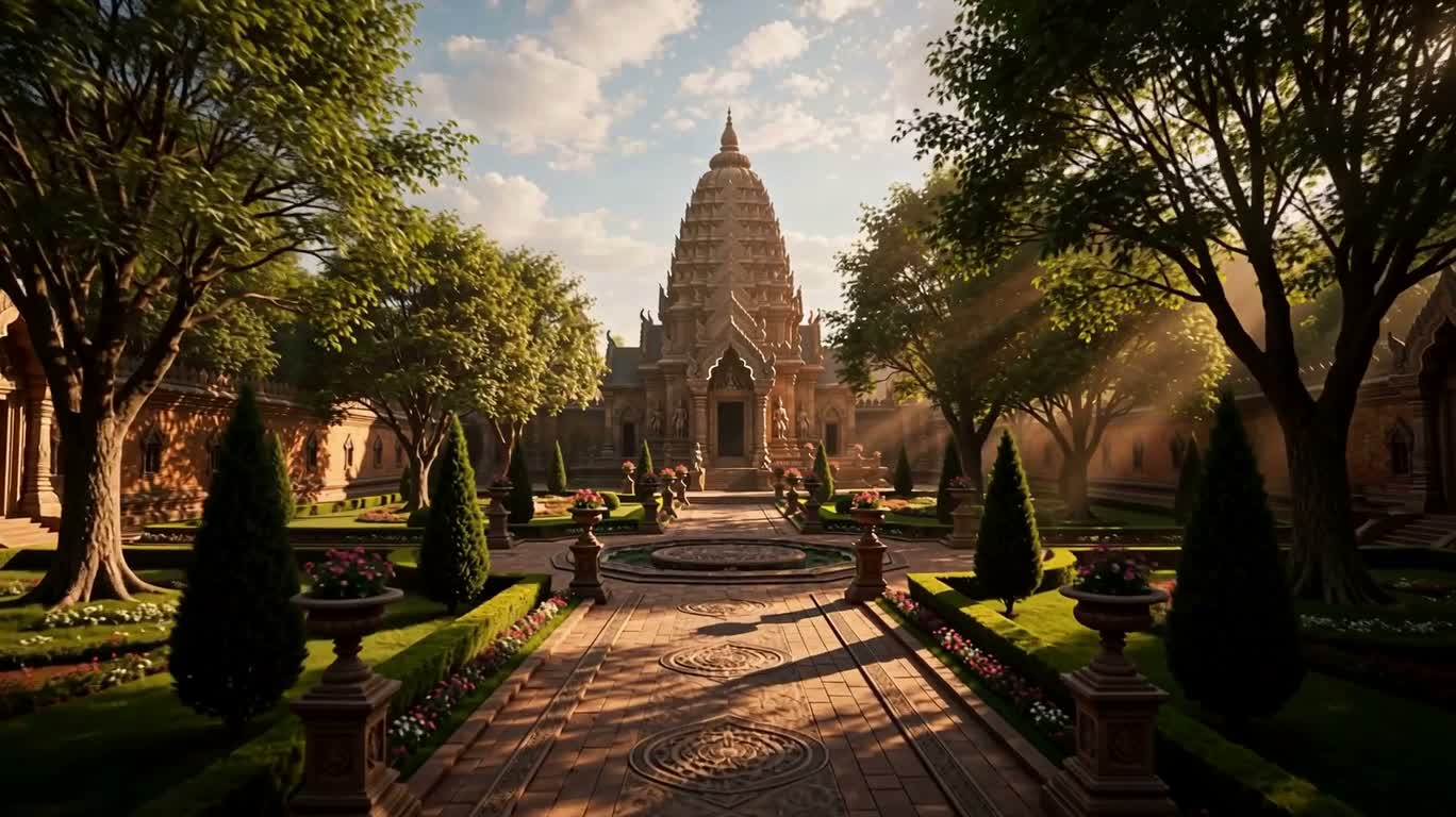 Sacred Garden Temple: Divine Light Realm