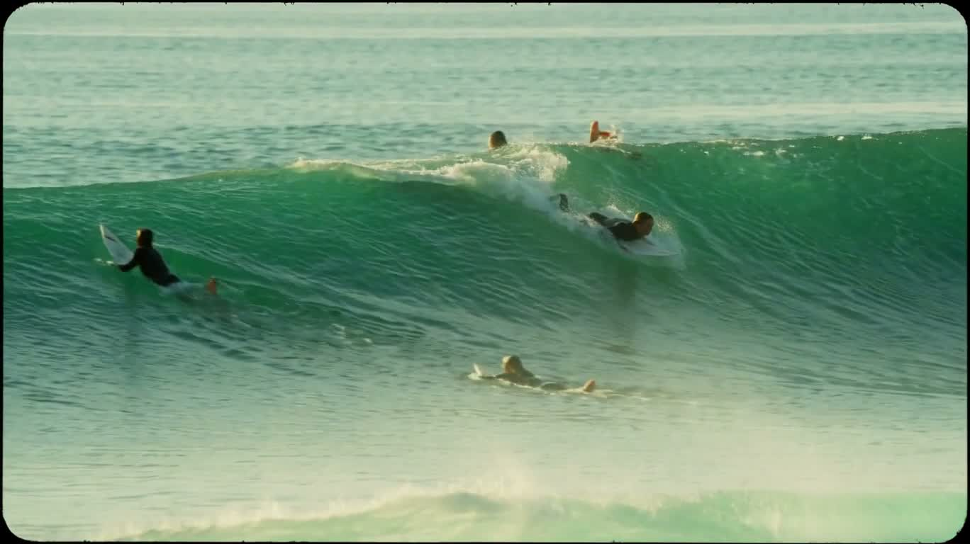Instant de surf en film vintage