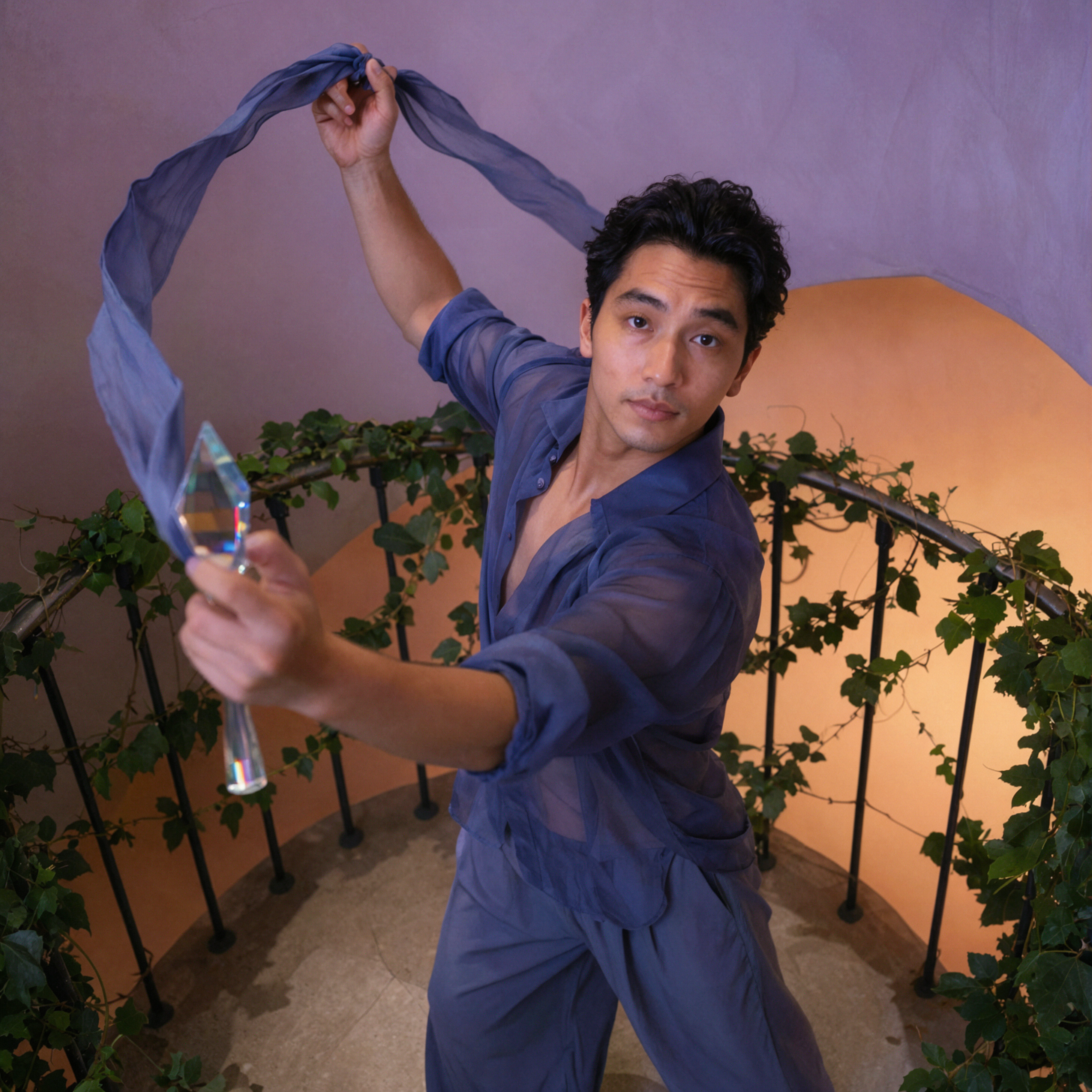 Adult Latino Male Dancer · Ribbon Whirl · Prism Refraction