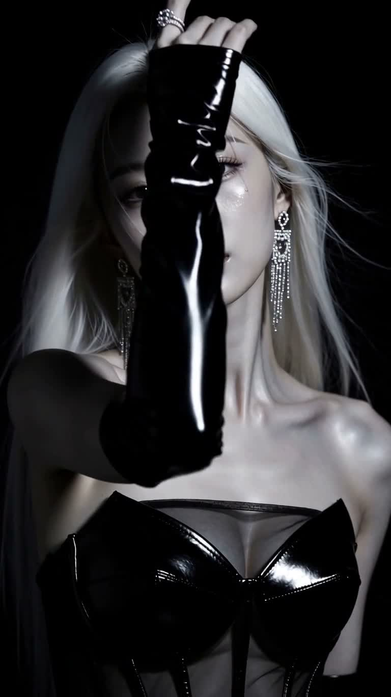 Black and White Moon Goddess Portrait