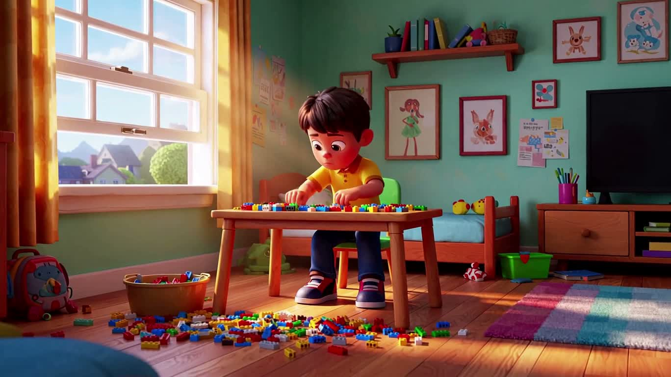 Космический корабль LEGO в солнечной комнате