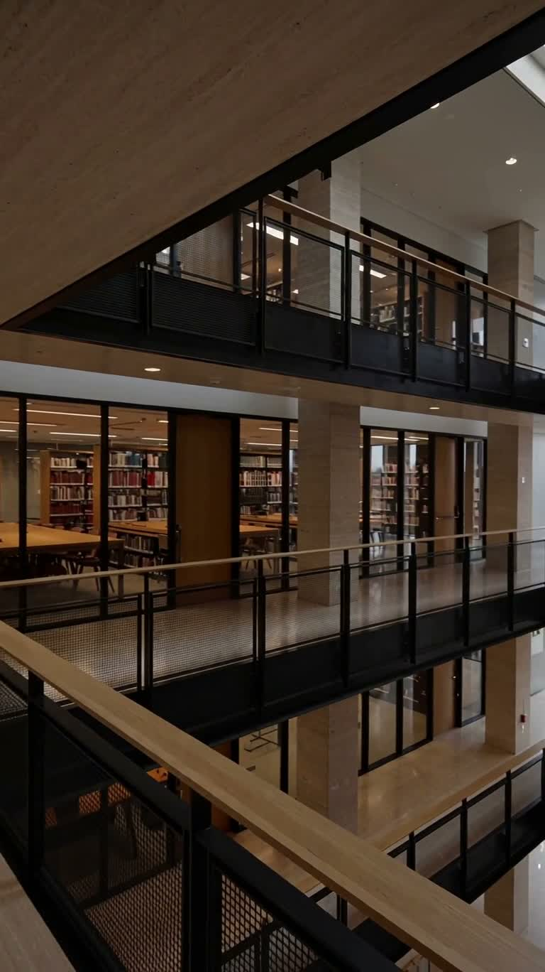 静謐な図書館の中庭