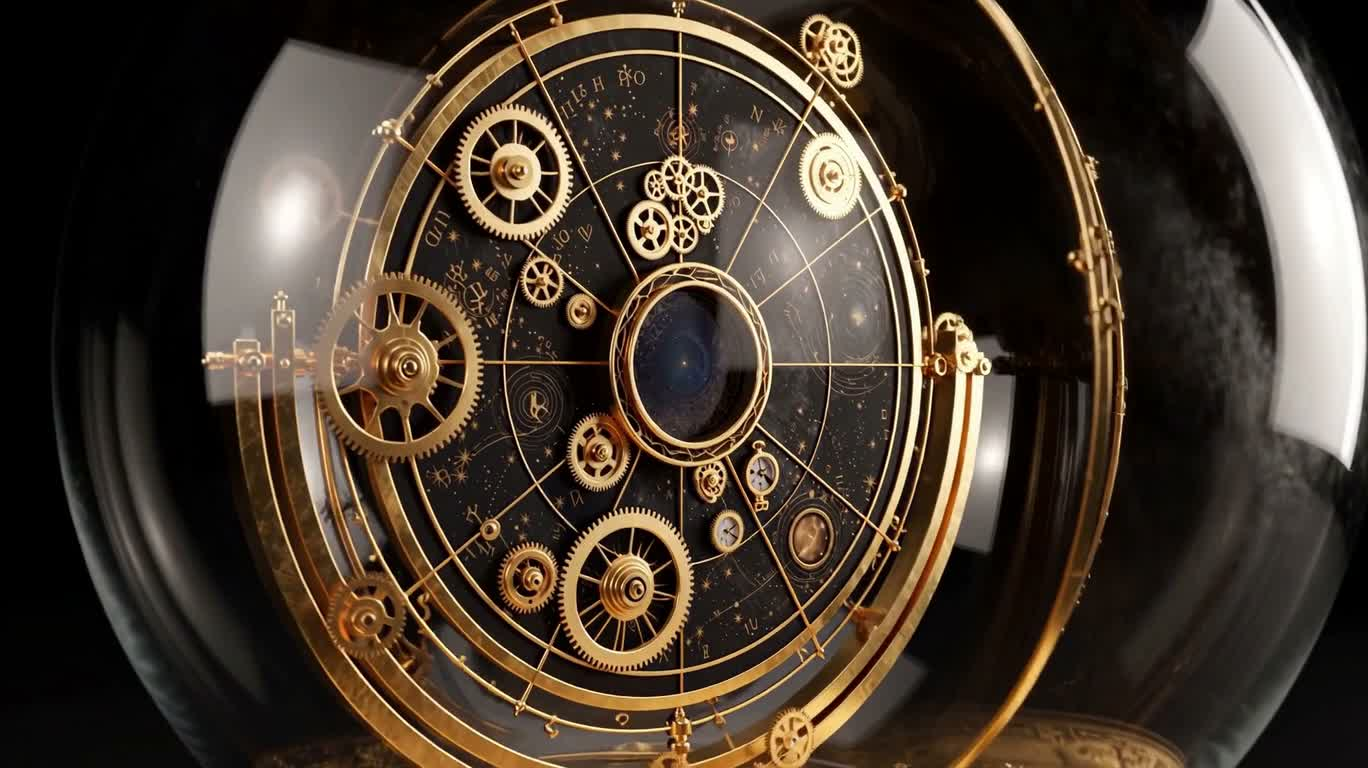 Astrolabe de porte stellaire à vapeur dans un bocal en verre