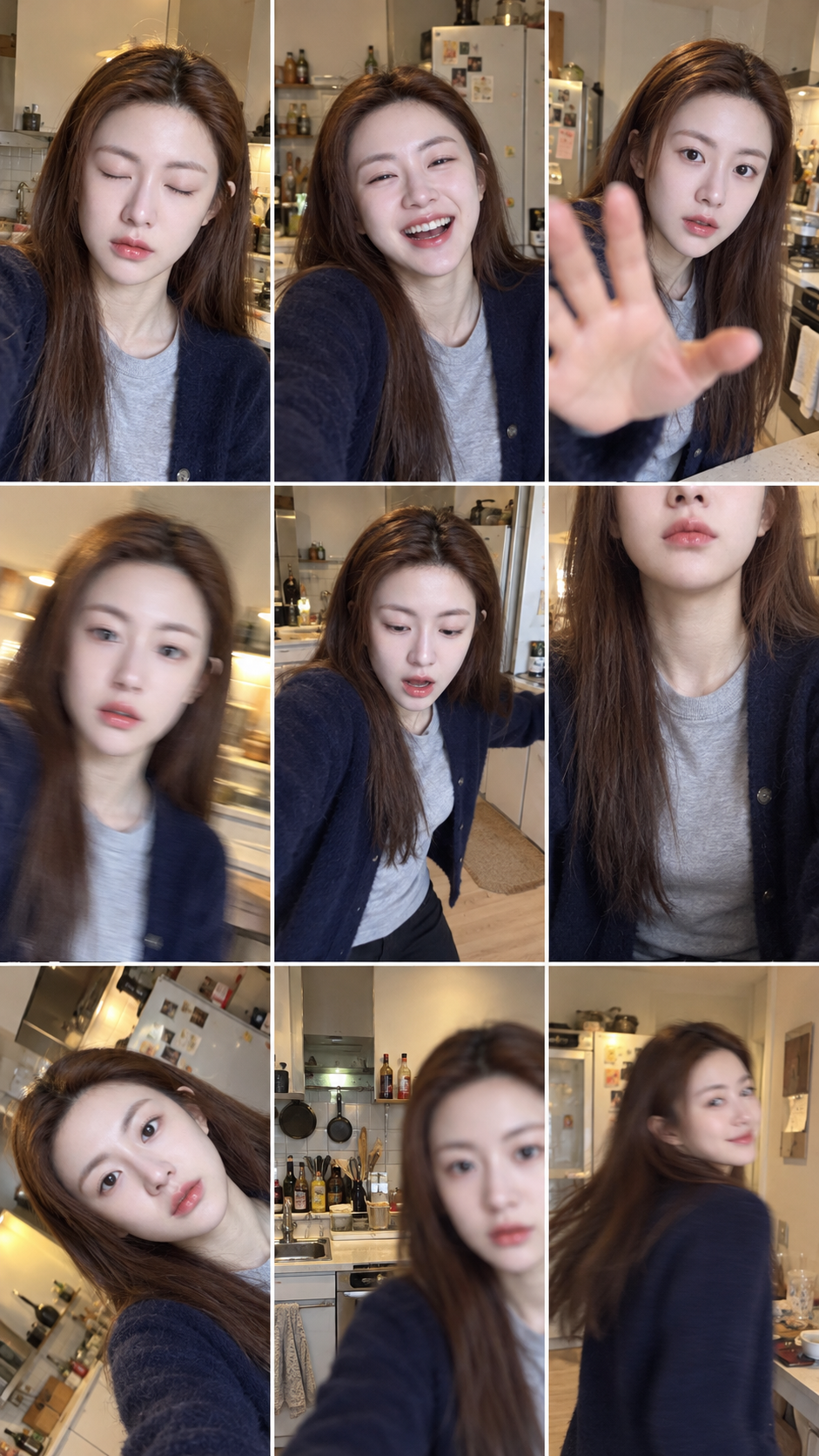 成年女性手机抓拍失败瞬间九宫格