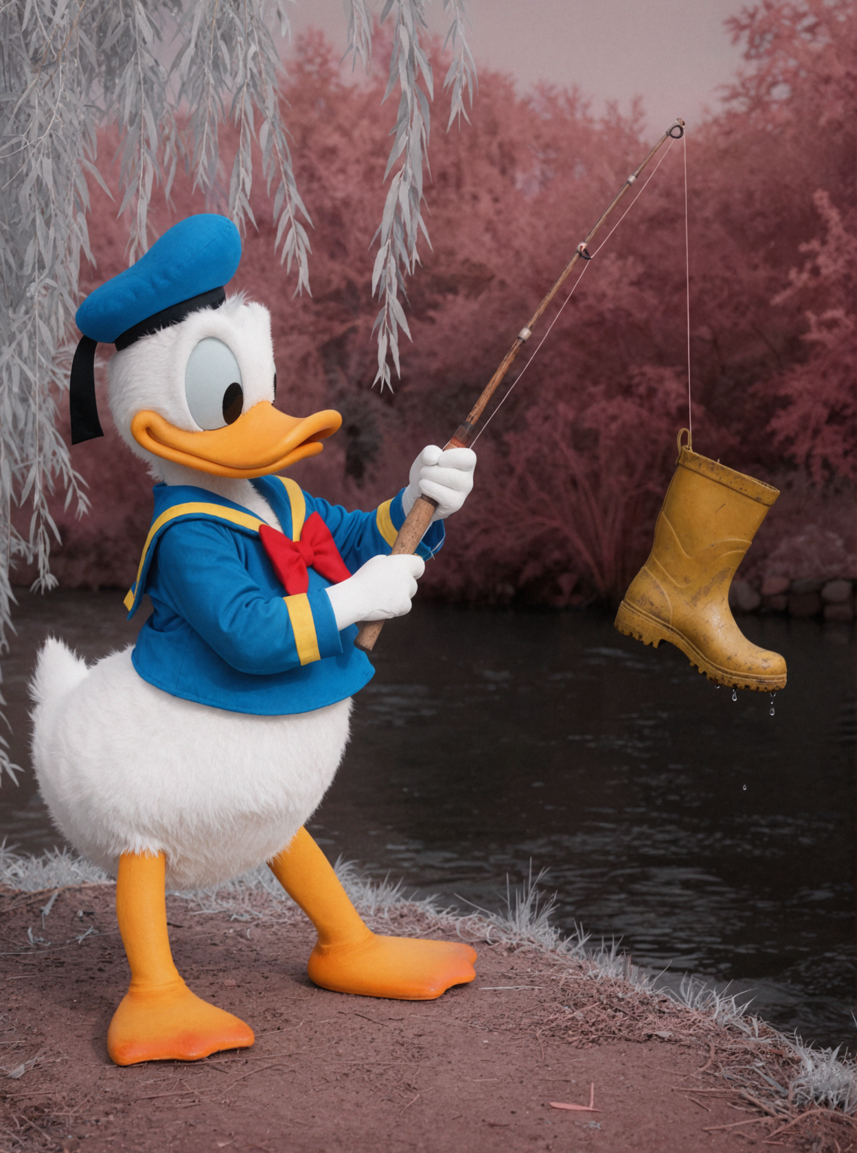Donald Duck · La vieille botte repêchée — AI image creation