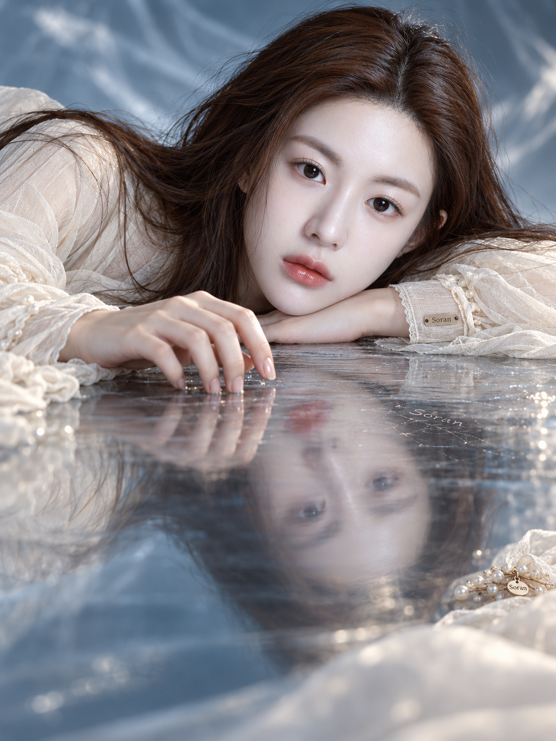 반사면 옆의 몽환적인 인물과 Soran 표식