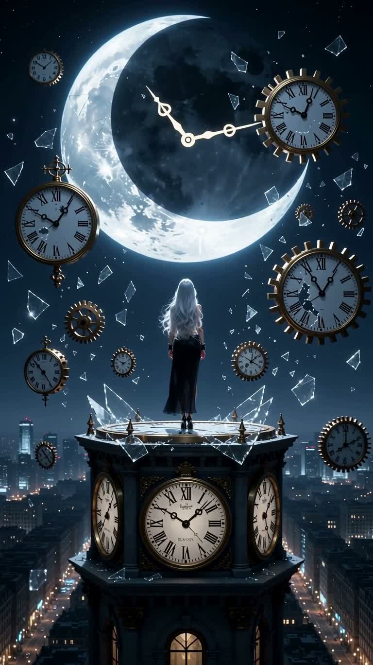 月下时钟塔的时空裂痕