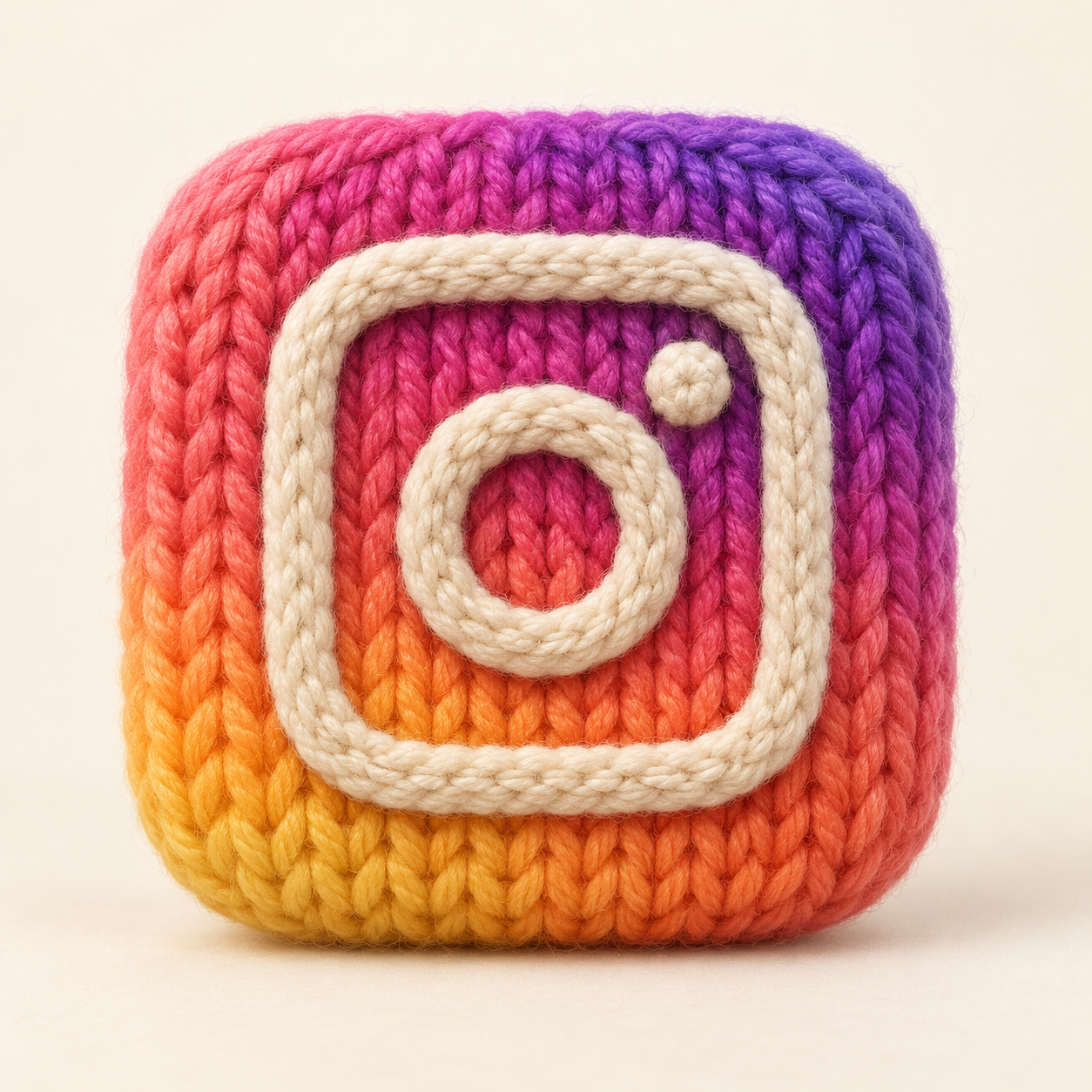 渐变针织羊毛制作的Instagram图标