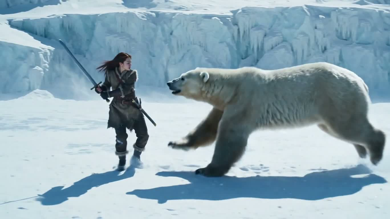 Seamless Match Cut Between Polar Struggle and Living Room Reality