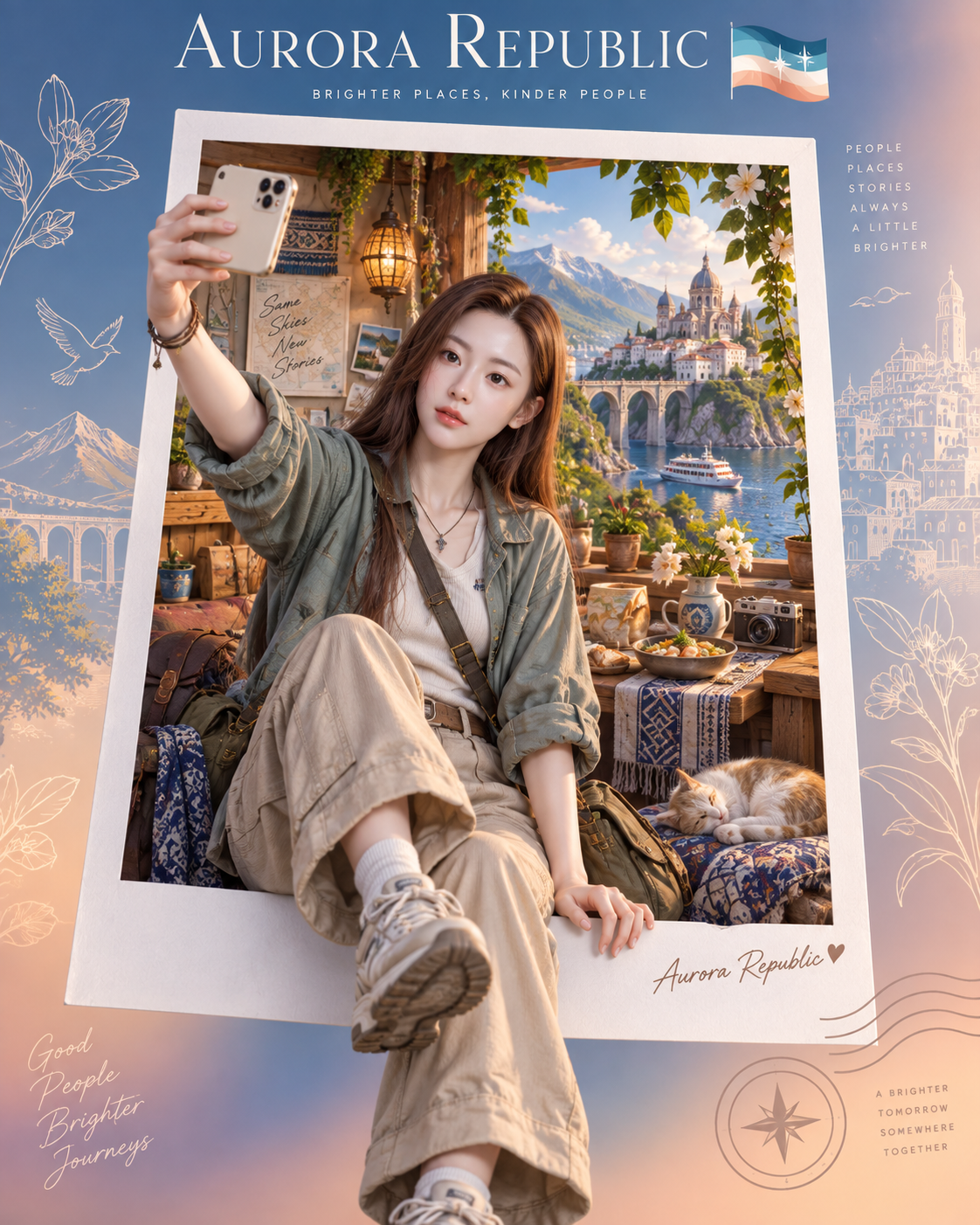 Variable country story in an instant-frame 3D poster