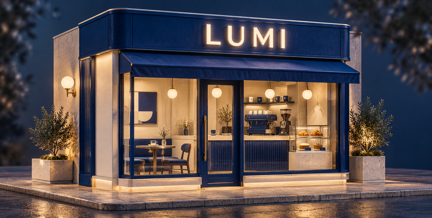 브랜드 미니 매장 아이소메트릭 3D 렌더링