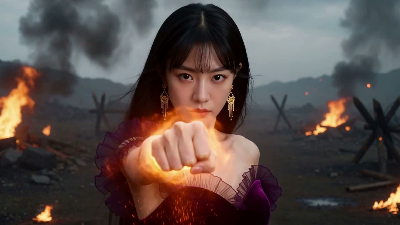 烈焰战场：火拳女 warrior — AI video creation