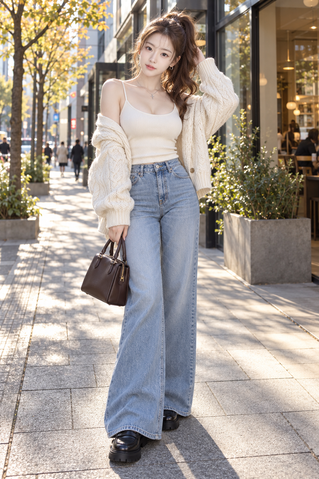 成年女性日本秋季街头穿搭