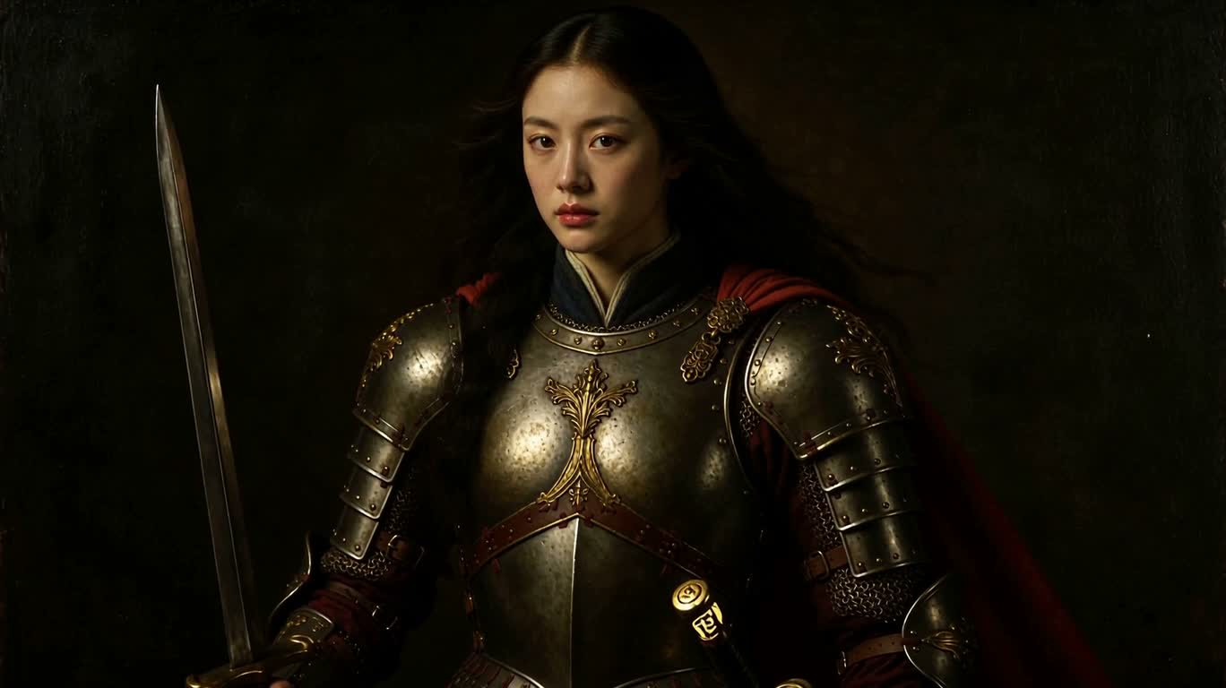 Dark Surreal Renaissance Woman Warrior Portrait
